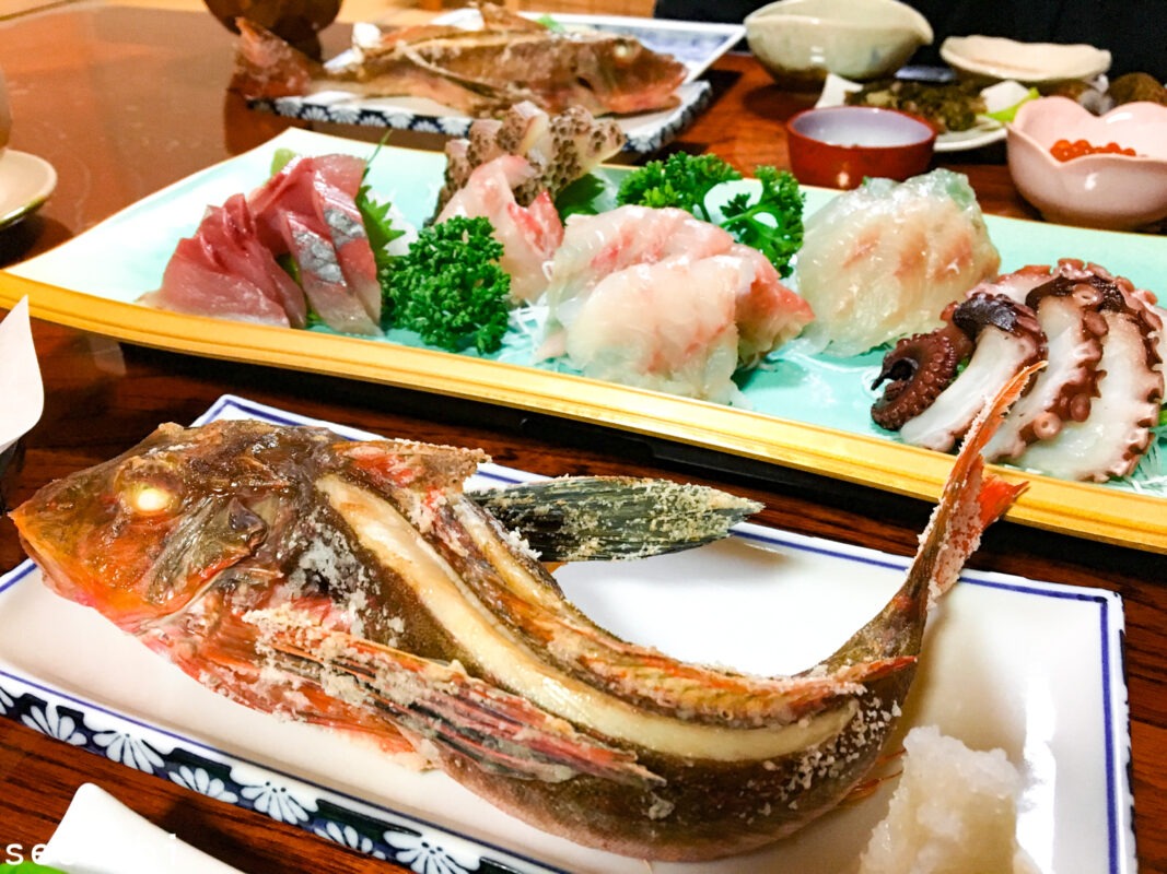 nigata - 笹川流れで宿泊　民宿磯魚（いさな）の豪華海鮮料理！ - 村上市、笹川流れ, 宿泊